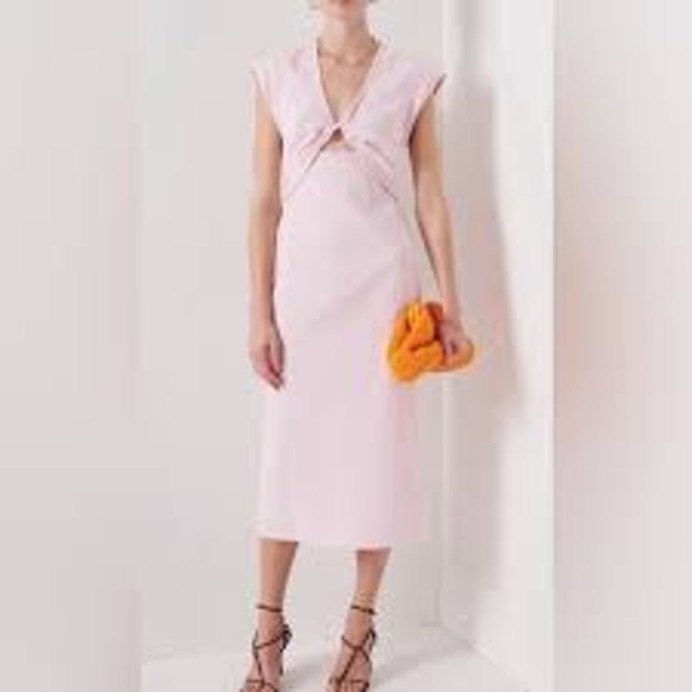 NWT $495 Derek Lam 10 Crosby Barbara Twist Dress size 4 Pale Lilac/ white